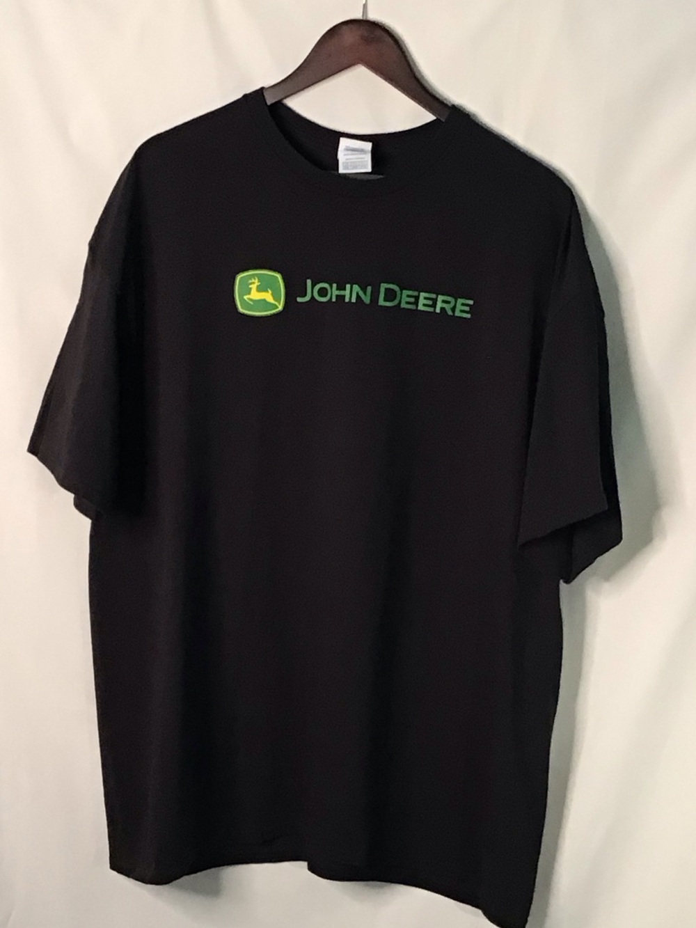 John Deere Black Short-Sleeve Tee with Green Logo